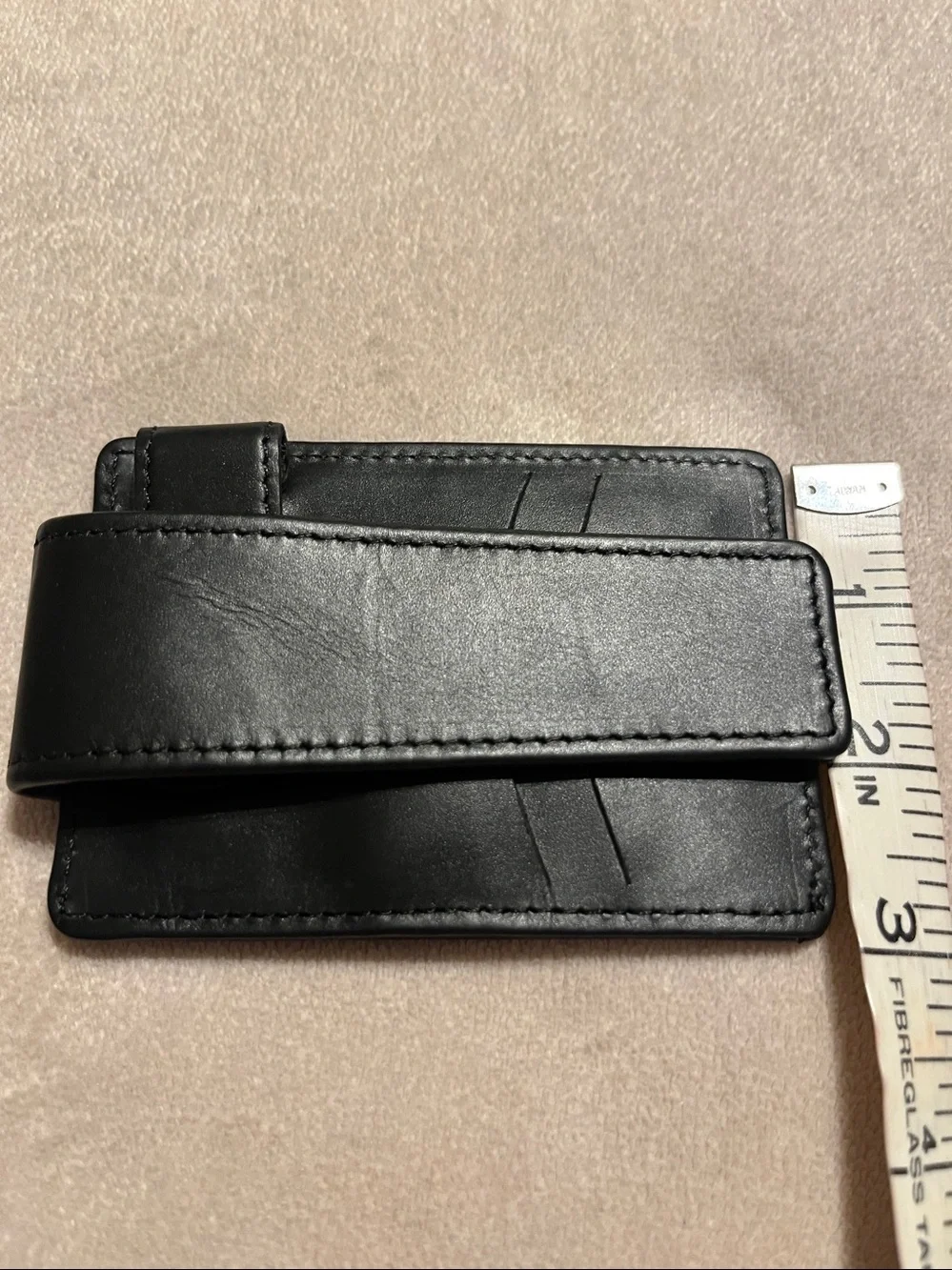 NWT DEEPPOCKET Black Leather Money-Clip Wallet